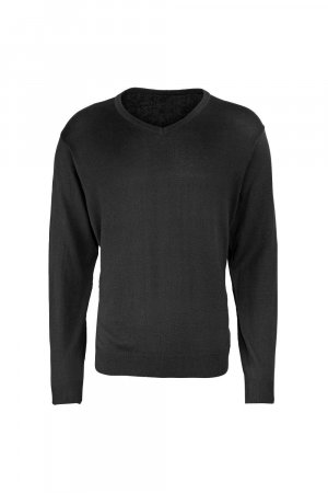 Вязаный свитер с V-образным вырезом , черный Premier