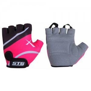 Перчатки велосипедные , размер M, цвет чёрный/розовый STG. Цвет: розовый/черный
