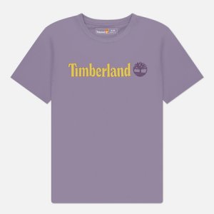 Мужская футболка Kennebec River Linear Logo Timberland. Цвет: фиолетовый