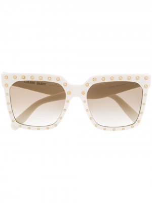 Солнцезащитные очки унисекс с отделкой Celine Eyewear. Цвет: белый