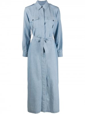 Джинсовое платье-рубашка Forte Dei Marmi Couture. Цвет: синий