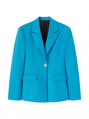 Однобортный пиджак из смесовой шерсти , синий The Attico