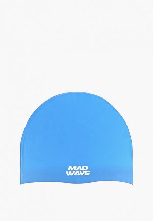 Шапочка для плавания MadWave Metal Silicone Solid. Цвет: синий