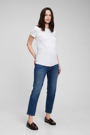 Джинсы для беременных Over Bump прямого кроя в винтажном стиле Gap, синий GAP