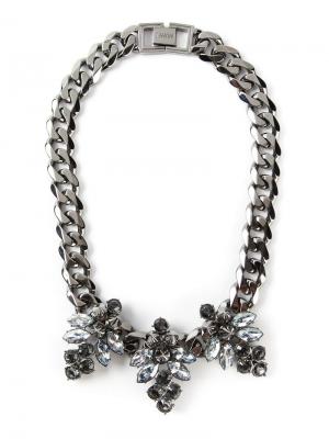 Крупное цепочное ожерелье с камнями Mawi. Цвет: металлик