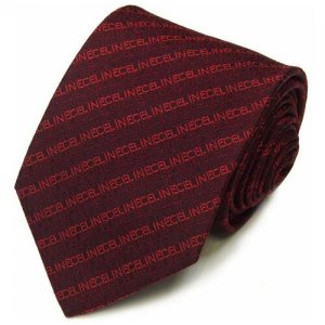 Темный жаккардовый галстук с надписями бренда 823041 Celine. Цвет: красный