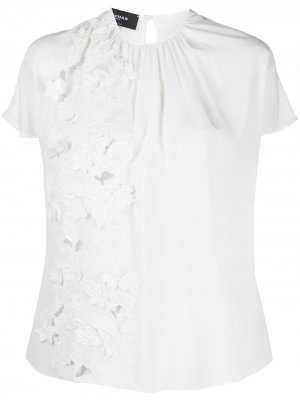 Блузка с цветочной вышивкой Rochas. Цвет: белый
