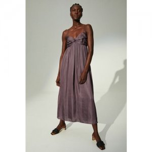 Длинное атласное платье - фиолетовый XXL H&M. Цвет: фиолетовый