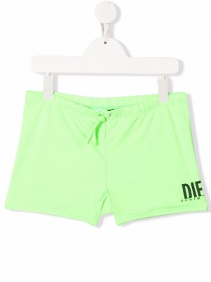 Плавки-шорты с логотипом Diesel Kids. Цвет: зеленый