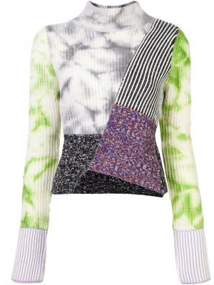 Асимметричный свитер с контрастной вставкой Zoe Jordan. Цвет: зеленый