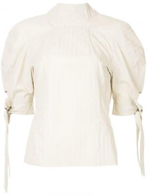 Рубашка с завязками на рукавах Anne Sofie Madsen. Цвет: коричневый
