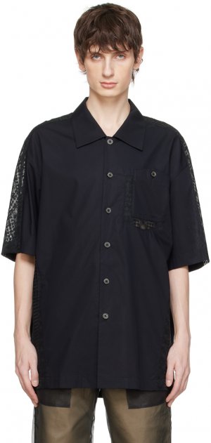 Черная кружевная рубашка с накладным верхом Feng Chen Wang