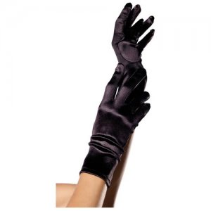 Атласные перчатки Кристина Wrist Length Satin Gloves OS Leg Avenue. Цвет: черный