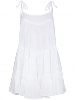 Ярусное платье мини Peri Honorine. Цвет: белый