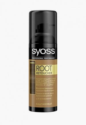 Спрей для волос Syoss Root Retoucher Тонирующий закрашивания отросших корней и седины Каштановый. Цвет: коричневый