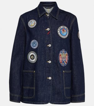 Джинсовая куртка с аппликацией , синий Kenzo