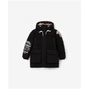 Куртка зимняя, удлиненная, светоотражающие элементы, ветрозащита, размер 146, черный Gulliver. Цвет: черный