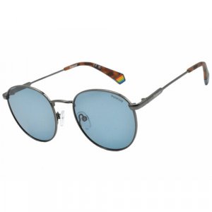Солнцезащитные очки PLD 6171/S, голубой, серебряный Polaroid. Цвет: голубой/серебристый/стальной