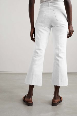 L'AGENCE укороченные расклешенные джинсы Kendra с высокой посадкой, белый L'AGENCE