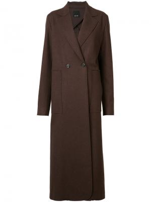 Двубортное пальто Josh Goot. Цвет: коричневый