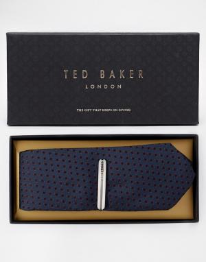 Галстук и зажим для галстука Ted Baker. Цвет: синий