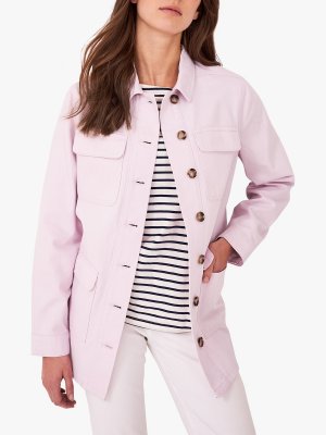 Длинная джинсовая куртка , розовый Crew Clothing