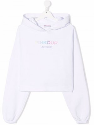 TEEN logo-print hoodie Pinko Kids. Цвет: белый