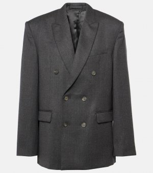 Двубортный шерстяной пиджак , серый Wardrobe.Nyc