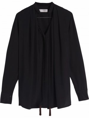 Шелковая блузка с кисточками Victoria Beckham. Цвет: черный