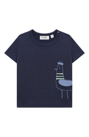 Хлопковая футболка Sanetta. Цвет: синий