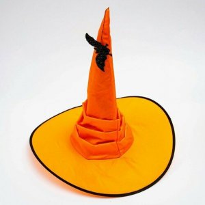 Карнавальная шляпа «Оранжевая», драпированная, с летучей мышью, р. 56 – 58 Мастер К.. Цвет: оранжевый