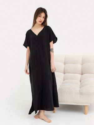 Платье женское домашнее макси черное Mark Formelle