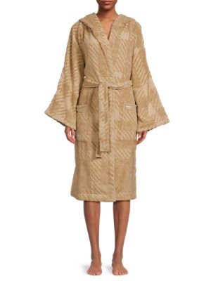 Махровый халат с капюшоном , бежевый Burberry