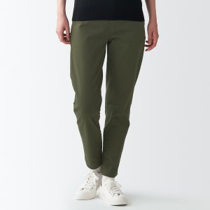 Вертикальные и горизонтальные эластичные брюки-чиносы для мальчика MUJI, хаки зеленый Muji
