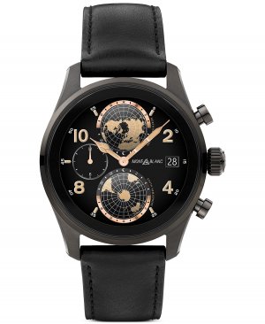 Мужские умные часы Summit 3 с черным кожаным ремешком, 42 мм Montblanc