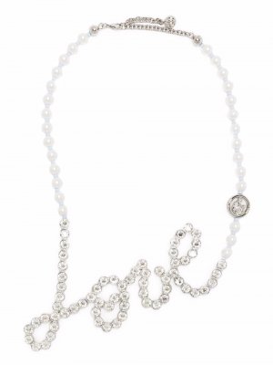 Crystal-love faux-pearl necklace LANVIN. Цвет: серебристый