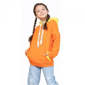 Детская толстовка Coockoo Cool003Look с капюшоном размер 122. Цвет: желтый/оранжевый