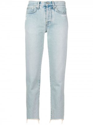Укороченные зауженные джинсы Off-White. Цвет: синий