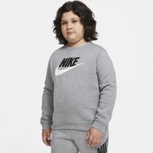 Свитшот для мальчиков школьного возраста Sportswear Club Fleece (расширенный размерный ряд) - Серый Nike