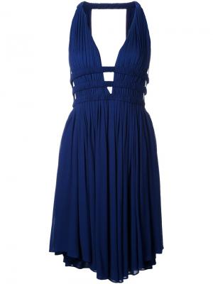 Короткое платье без рукавов с V-образным вырезом Jay Ahr. Цвет: синий