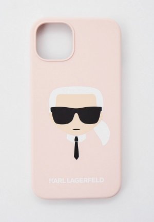 Чехол для iPhone Karl Lagerfeld 13, Liquid silicone Karls Head Pink. Цвет: розовый