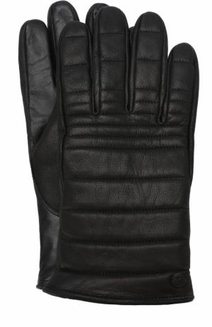 Утепленные кожаные перчатки Canada Goose. Цвет: черный