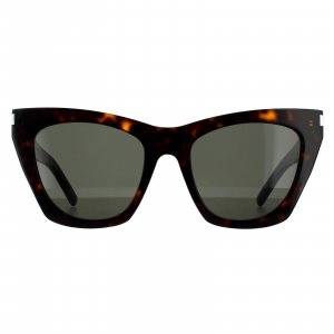 Серые солнцезащитные очки Cat Eye Havana , коричневый Saint Laurent