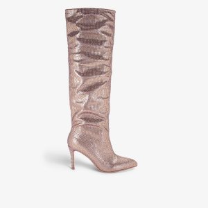 Ботинки Stand Out из плетеной ткани на каблуке, украшенные кристаллами, бронзовый Carvela