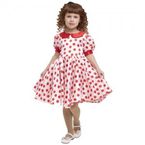Школьное платье , размер 30, белый, красный Вестифика. Цвет: бирюзовый