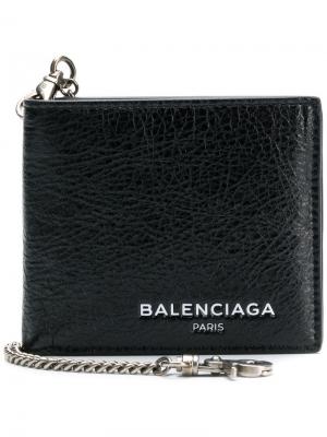 Бумажник с цепочкой Balenciaga. Цвет: черный