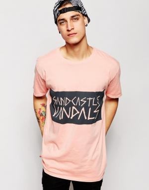 Exclusive to ASOS T-Shirt Rookie Sand Castle Vandals Print Zee Gee Why. Цвет: dirty peach