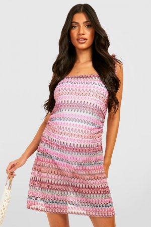 Пляжное платье для беременных, связанное крючком зигзагом , разноцветный Boohoo