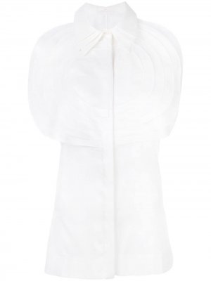 Рубашка с плиссированным нагрудником Capucci. Цвет: белый