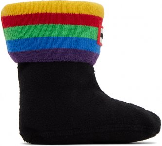 Детские черные и разноцветные носки-ботинки Hunter